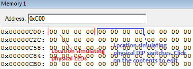 Screenshot of addresses in Keil MDK