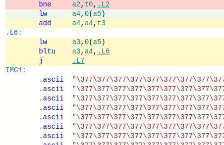Octal array emitted by the compiler