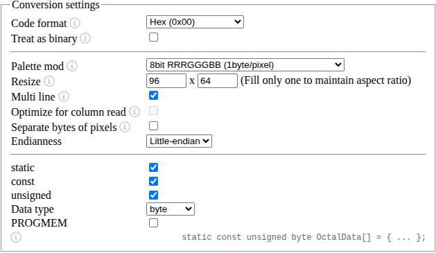 Image Conversion Settings